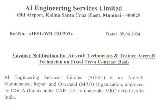 AIESL Bharti 2024