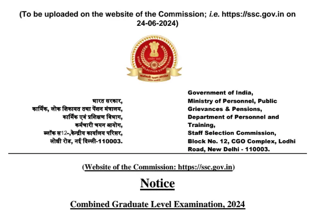 SSC CGL Bharti 2024